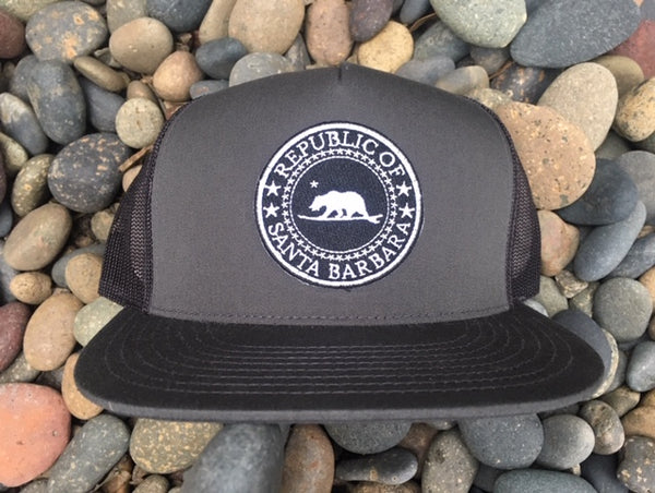 Republic of Santa Barbara - Surf Bear® Premium Trucker Hat  - Grey Front